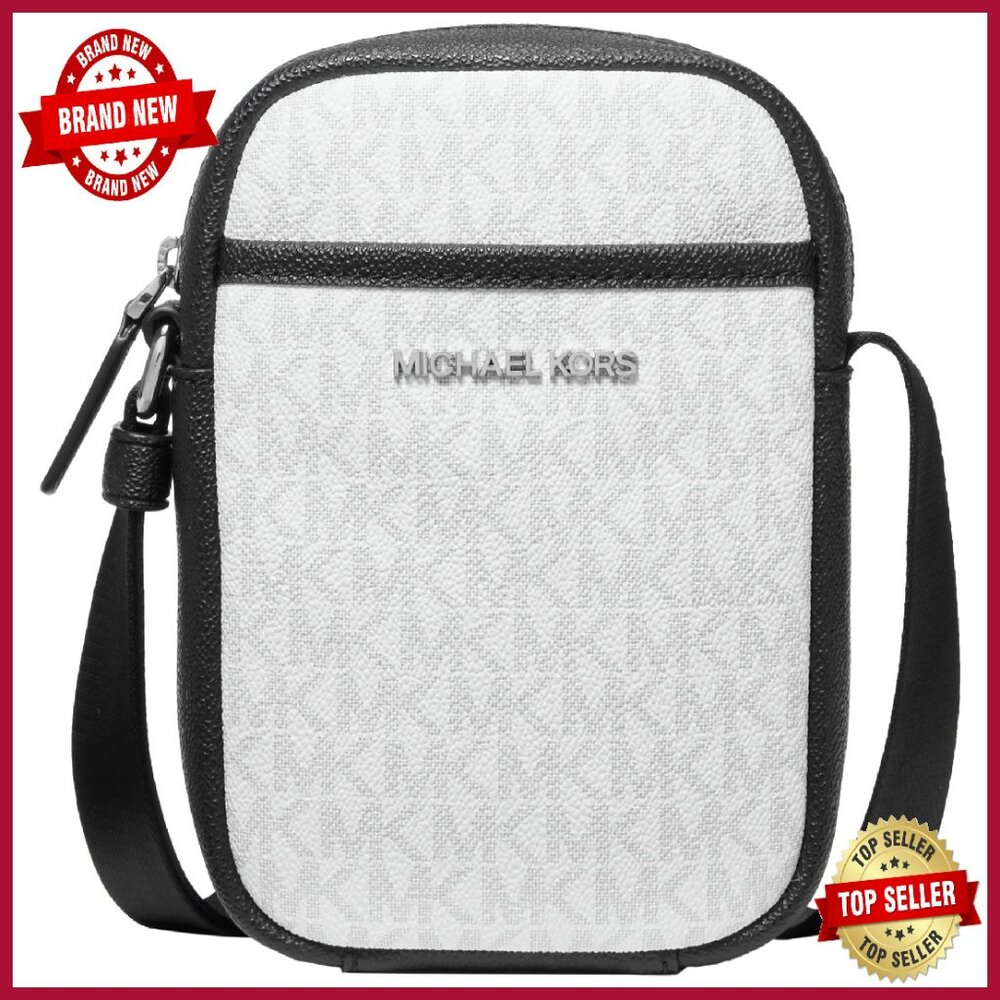 Logo Canvas Crossbody Phone Bag With Zipper Pocket